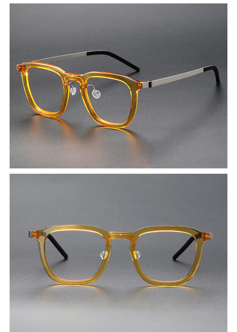 Dänemark Quadratisches Titanacetat-Brillengestell für Herren und Damen, ultraleichte Markenbrille, blaues Licht, Brille, Make-up-Brille 1263 – Detail 20