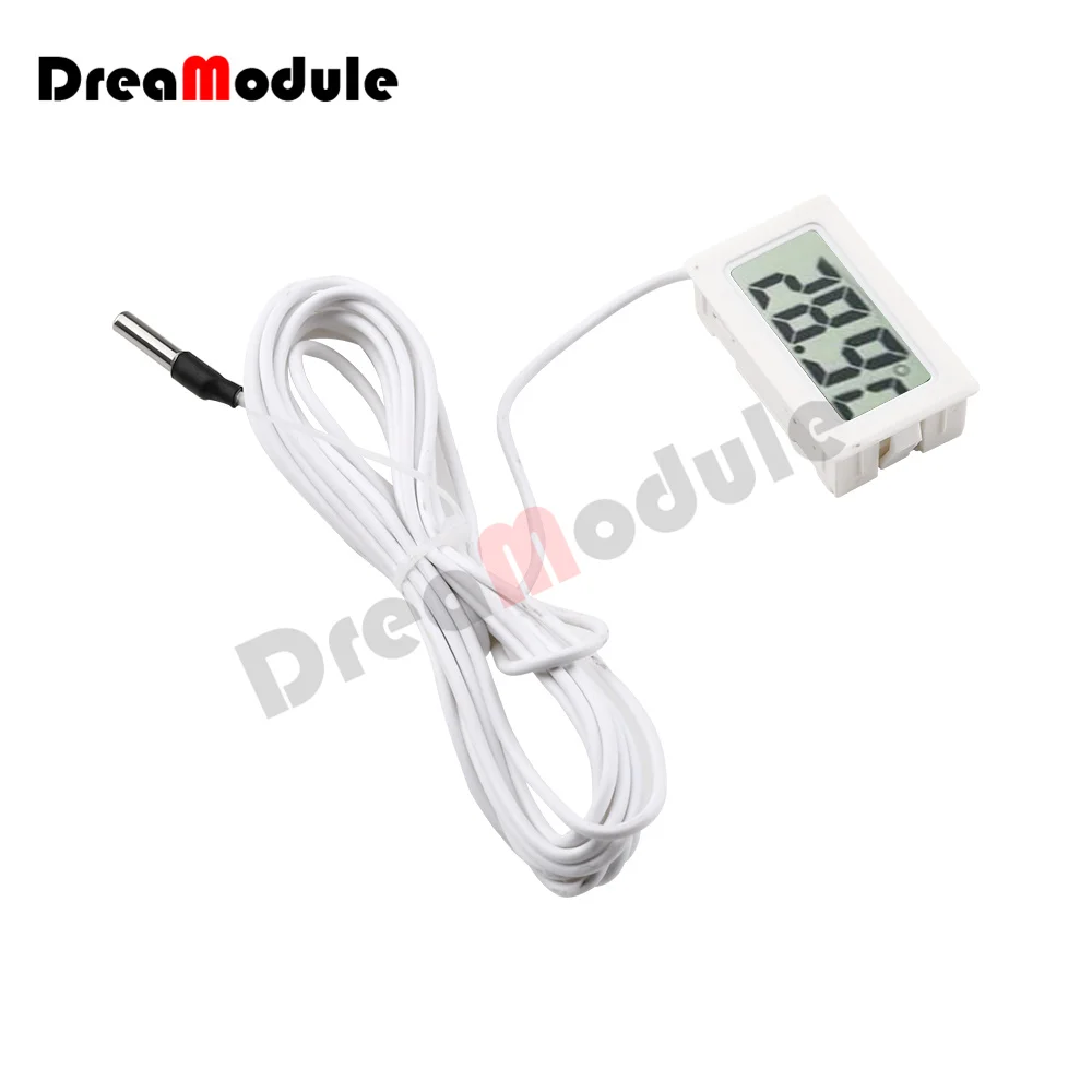 FY-10 LCD Digital Thermometer Sensor Thermometer Aquarium Refrigerator Kit with Cable 3M Suitable for Indoor Measurement