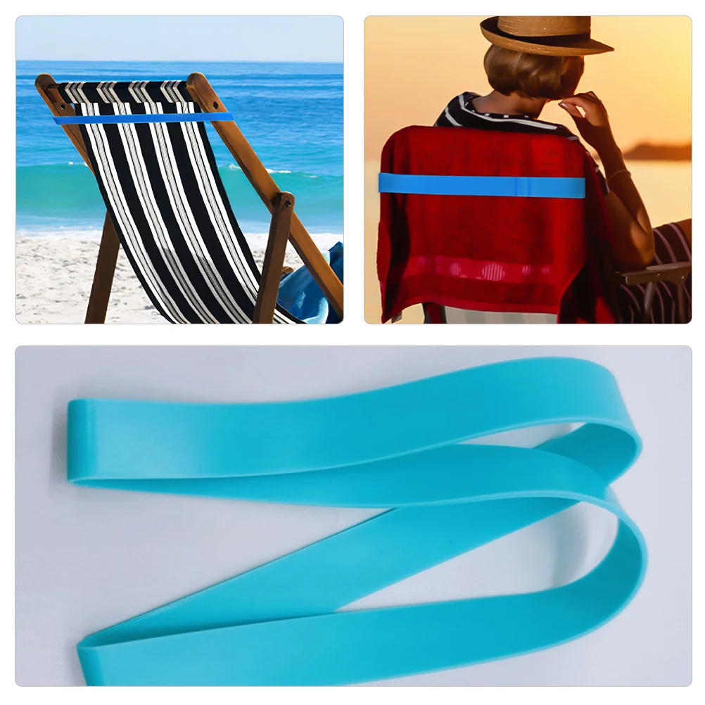 4Pcs Silicone Bands Flexible Reusable Straps for Wind-Resistant Beach Towel Fixing Multi-Function Elastic Bands for Travel and
