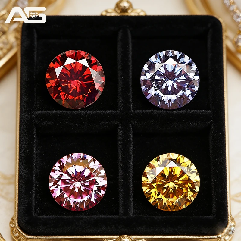 

New Colors Moissanite Loose Stone Diamond Plum Blossom Cut 5.0mm-9.0mm Moissanite Gemstone with GRA Certificate