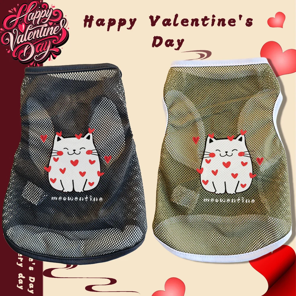 

Cat Pattern Cat/Dog Breathable Mesh Vest Small Dog Top
