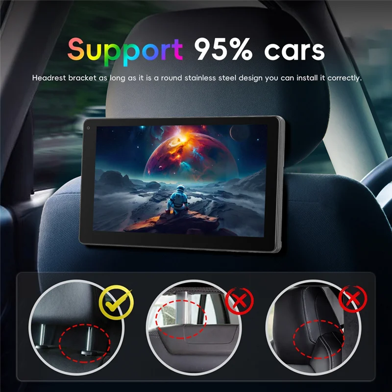 

9-дюймовый многофункциональный автомобильный ТВ-монитор на подголовнике для заднего сиденья, видеоплеер с сенсорным экраном IPS и Carplay Android Auto-A65M