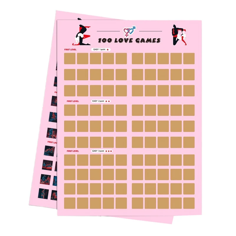 New 100 Love Games Sex Pose Poster Valentine's Day Scratch-off Gift For Couples