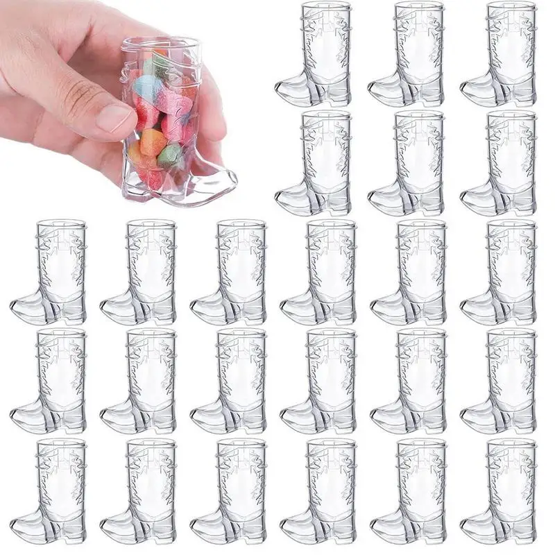 10Pcs Cowboy Boot Shot Glasses Mini Plastic Shot Glass Cups For Birthday Party Decorations Cowboy Bachelorette Party Favors