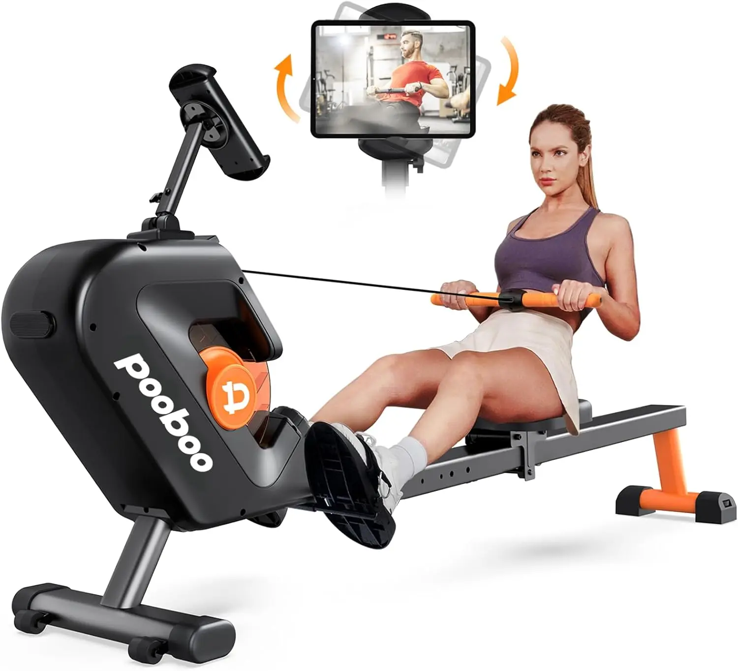 machine, Max 350 LBS Magnetic Rower with LCD Monitor, Tablet Holder, Upgraded Rowing machines for home use