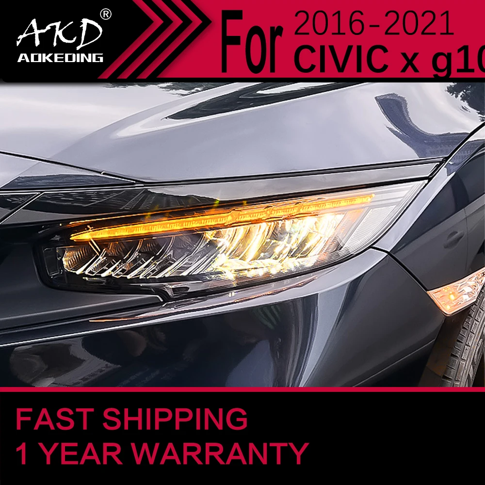 أضواء السيارة لهوندا سيفيك X G10 LED المصباح 2016-2021 سيفيك رئيس مصباح Drl العارض عدسة اكسسوارات السيارات #3