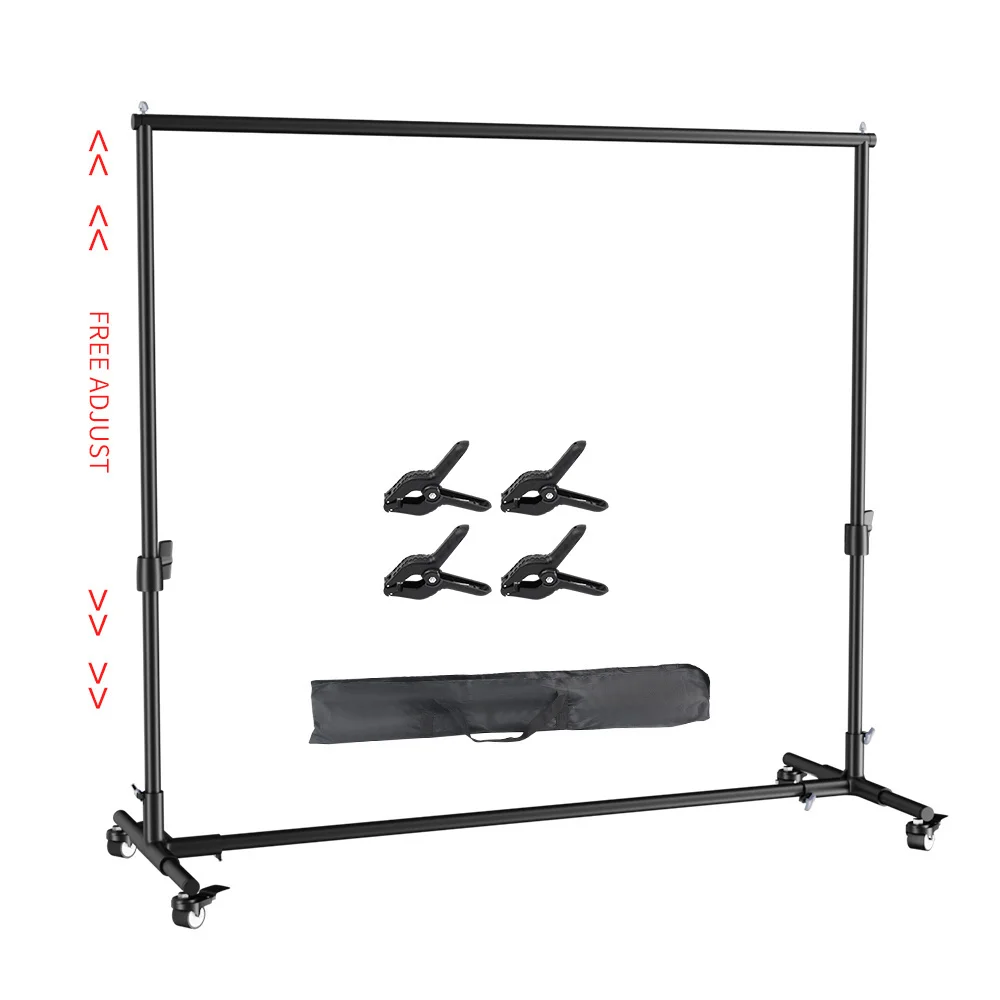 Photo Studio Wheels Backgrounds 2x2M 2x3M Professionally Photographic Moveable Backdrops Stand Support System Kit Adjust Height