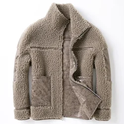 Wool Blended Men's Sheep Shearling Coat Men Double-sided Fur Particle Wool Jacket Male Warm Top Man Winter Clothes 2022 Jaqueta