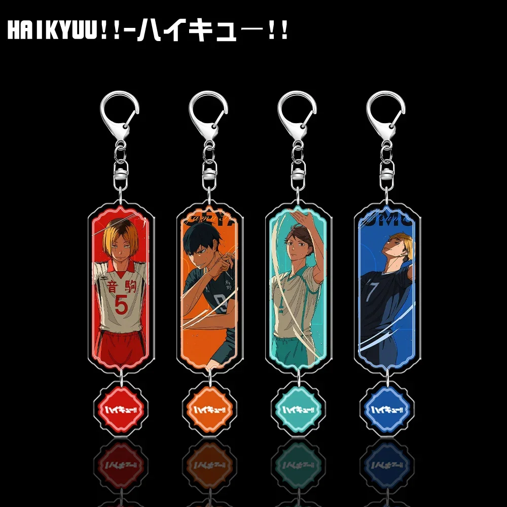 Anime Figure Shoyo Hinata Tobio Kageyama Daichi Sawamura Key Ring Trendy Personality Acrylic Key Chain Model Plate Friend Gifts