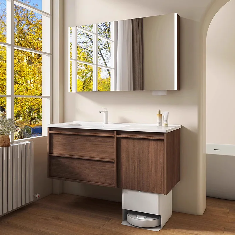 Ceramic integrated basin, bathroom cabinet, combined sink, hand wash basin sweeping robot, multi-function Customizable