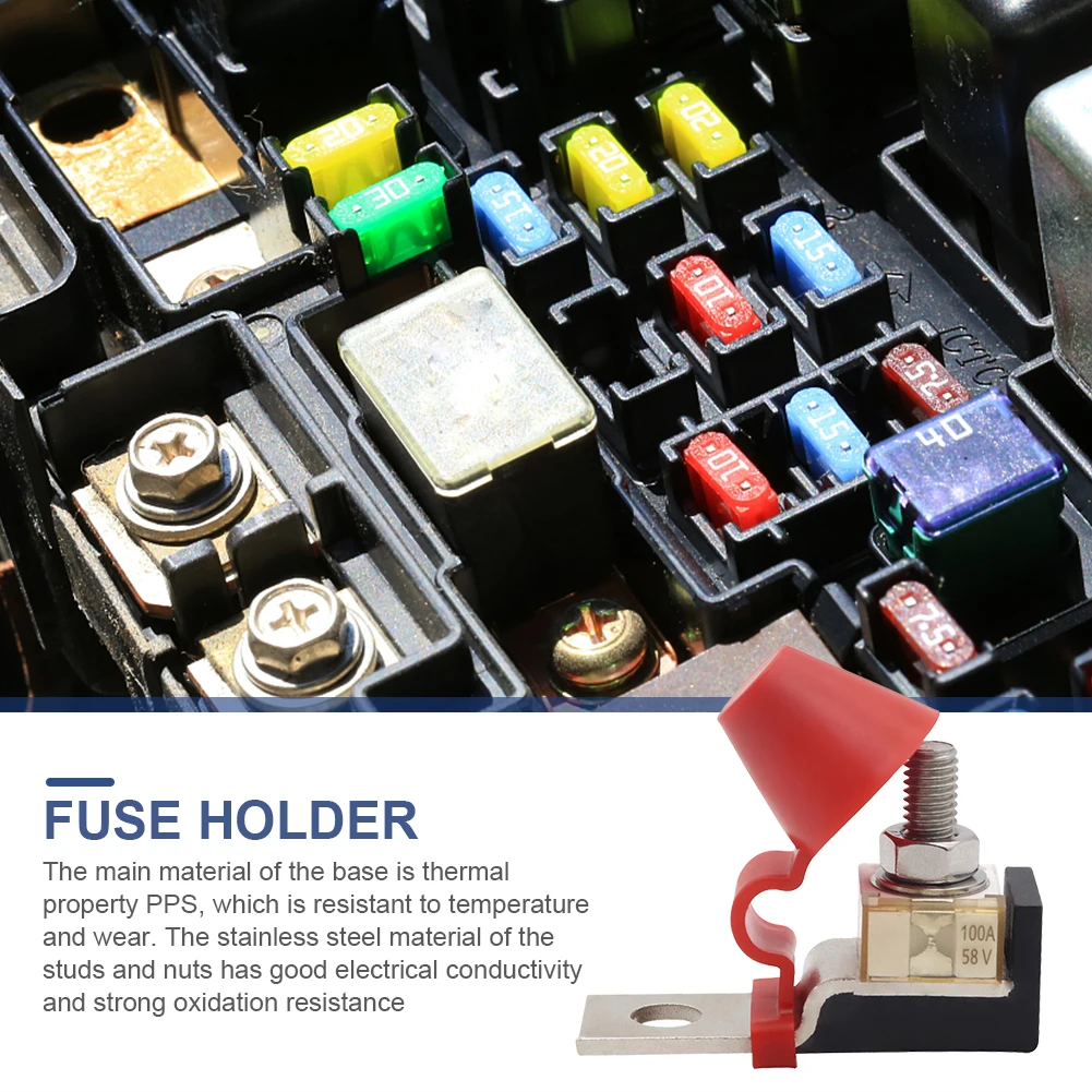 Marine Rated Battery Fuse 30A-300A PPS Fuse Block with 58V Ring Fuse Ignition Protection for Boat Truck for RV Cruise Ship Crane