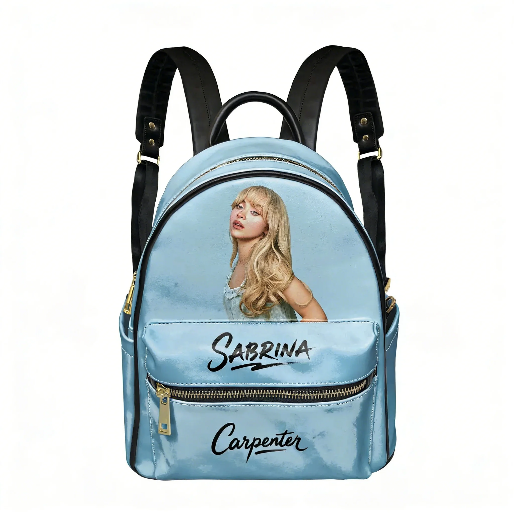 

Sabrina Carpenter PU Backpack Women Men Knapsack Pop Singer Personalized Image Double Shoulder Bag Fashion Rucksack Gift Daypack