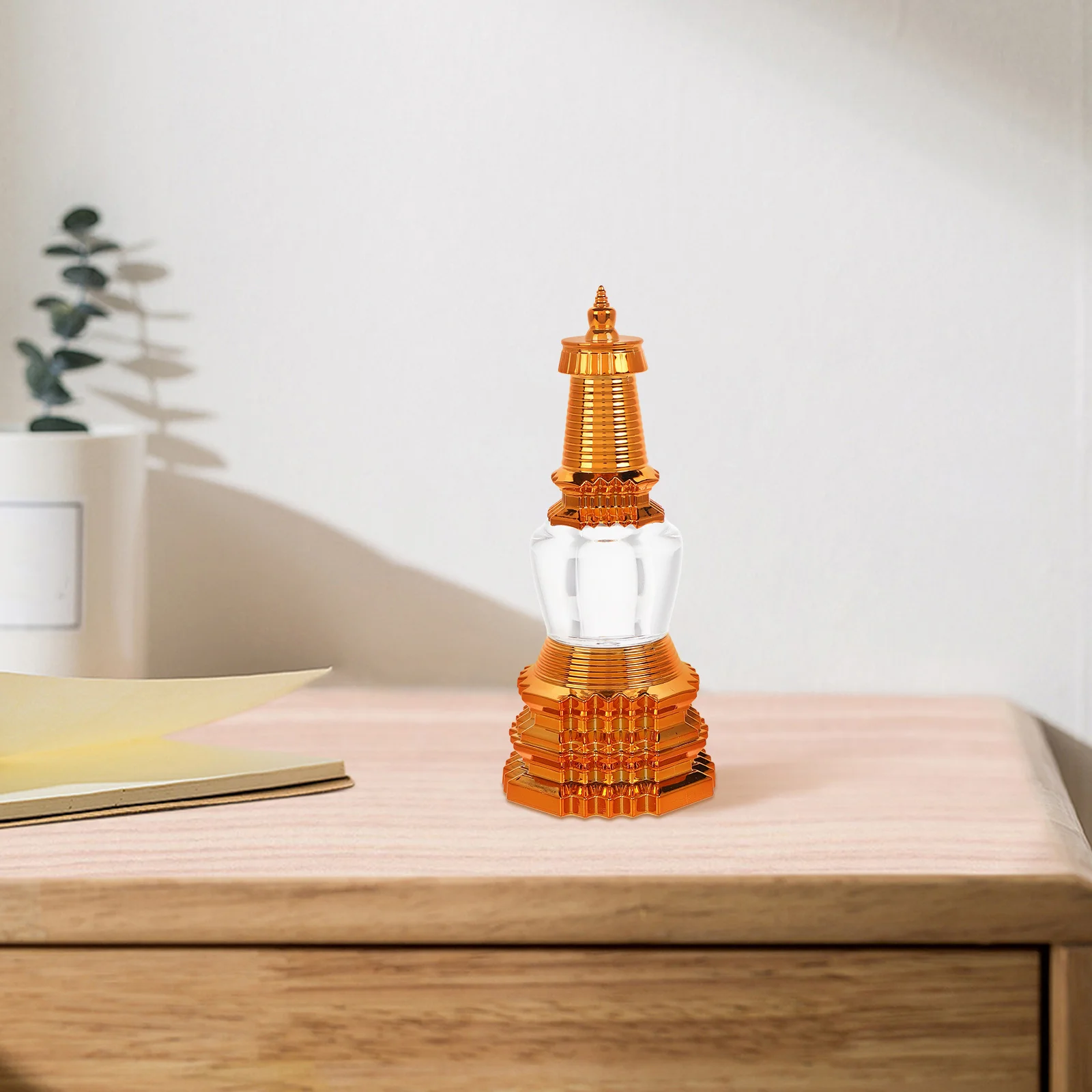 

Detachable Buddhist Tower Buddha Offering Tower Clear Storage Box Small Pagoda That Can Open Organizer Office Home Decorative