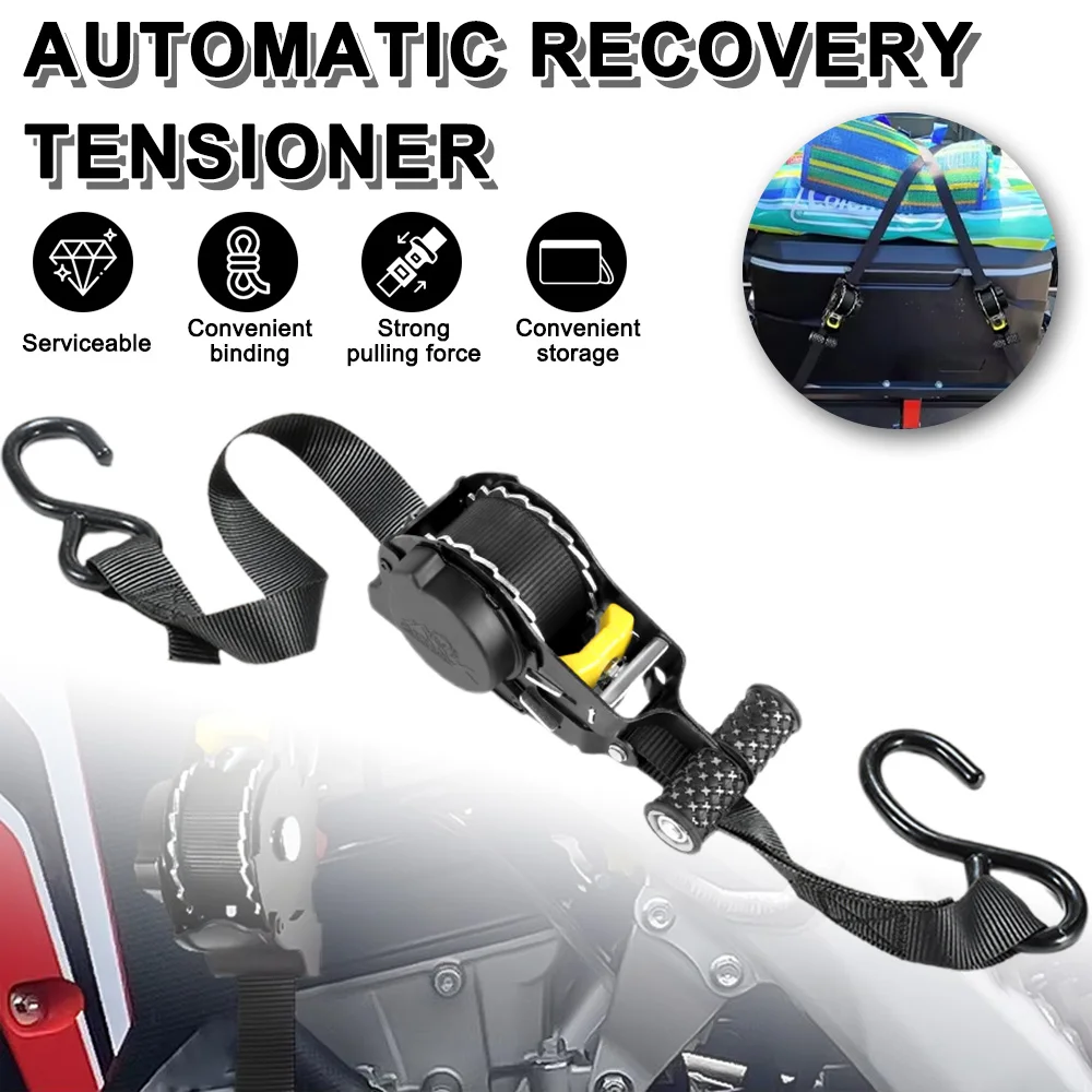 Retractable Auto Ratchet Strap Automatic Shrink Bundle Tape Retractable Belts For Motorcycles Convenience Luggage Straps