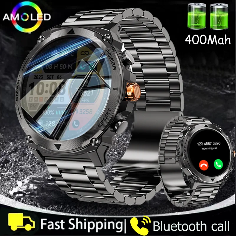 

New 400Mah Smartwatch Super Smart Watch for Men HD Bluetooth Call 100+ Dial 1.43-inch IP68 Waterproof Super Smart Watch for Men