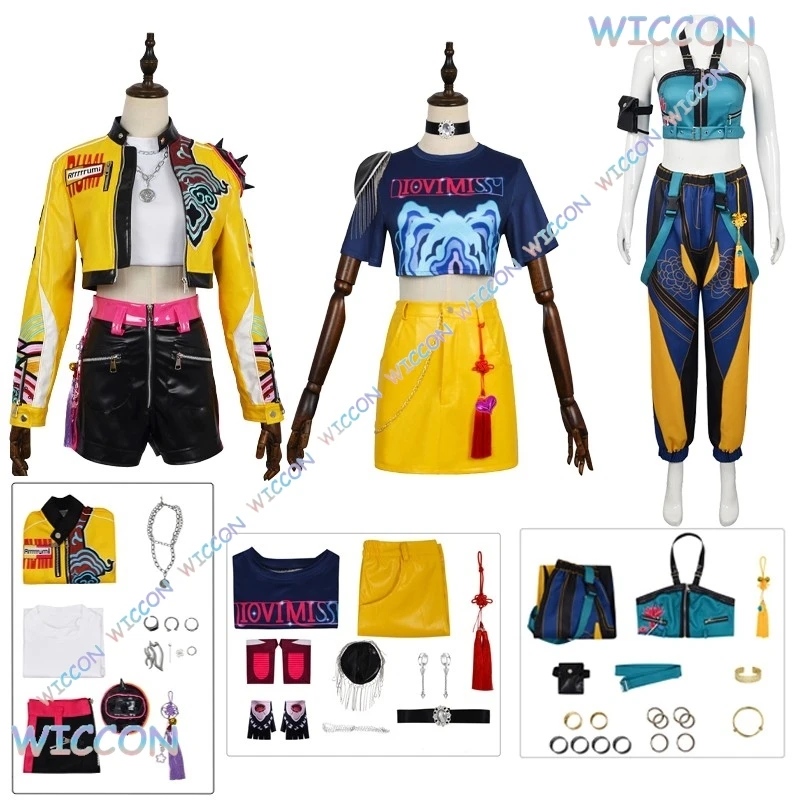 

Kpop Demon Zoey Rumi Cosplay Hunters Mira Cosplay Costume Full Set Rumi Cosplay Wig Women Halloween Roleplay Suit