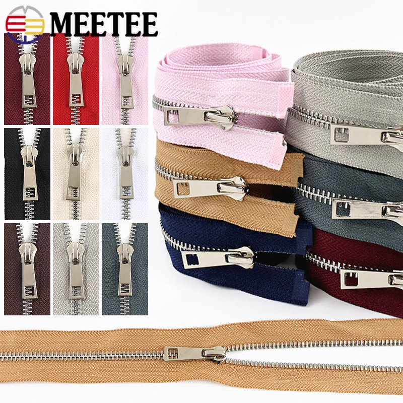 

10-50 шт. Meetee 5 # Швейные металлические молнии 40-80 см, открытая молния, одежда, замена застежки-молнии, ремонтные комплекты, аксессуары для сумок «сделай сам»