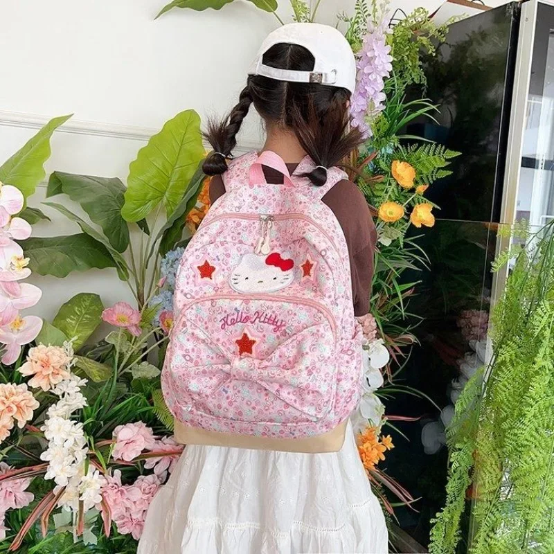 

Girly Heart Hello Kitty Anime Kawaii Sanrio Ins Fashion Storage Schoolbags Cute Cartoon Children Backpack Gifts for Girls