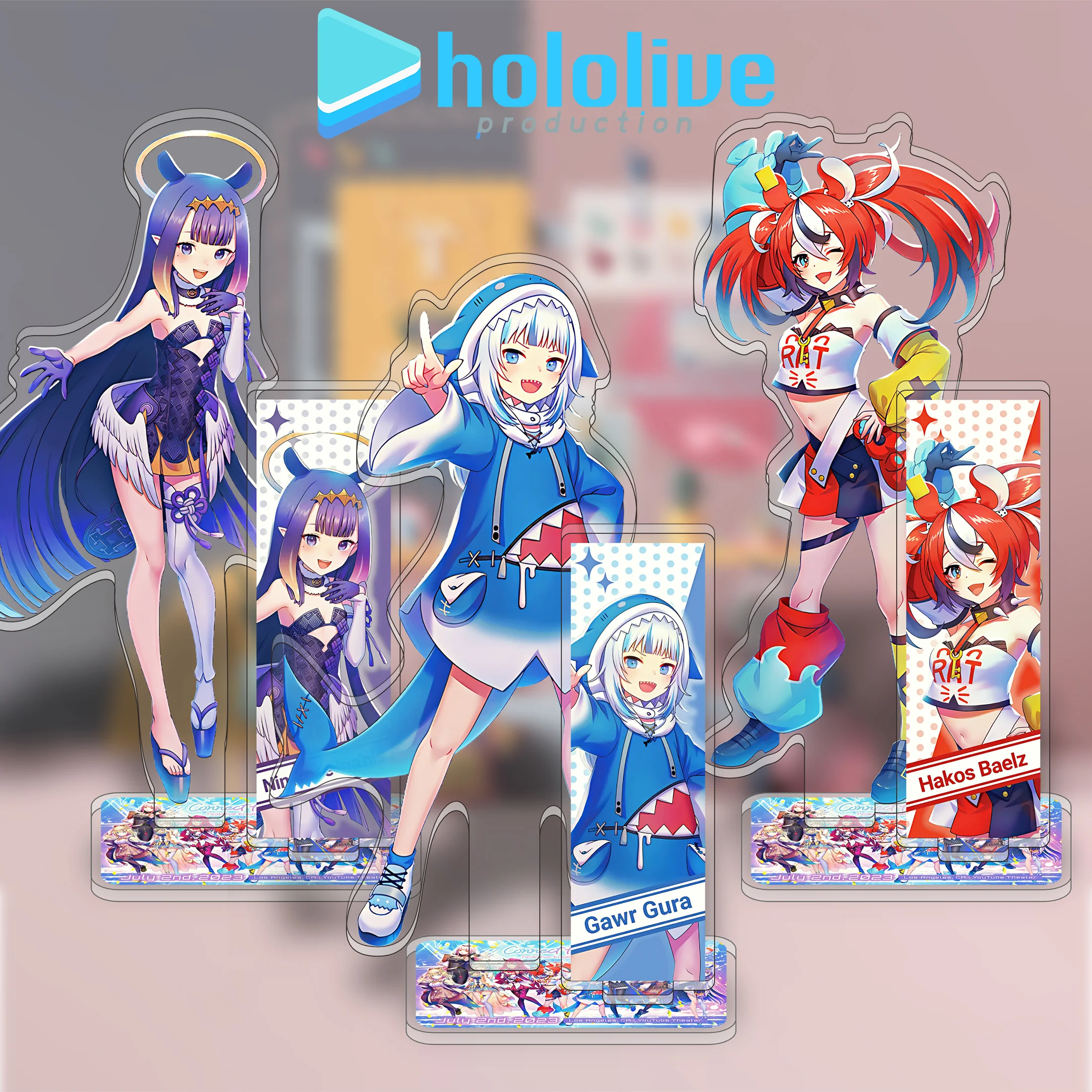 

Anime Hololive 15cm Acrylic Stand | Dual-Slot Chibi Character Desk Display Ornament Collectible Desk Decor Christmas Gift
