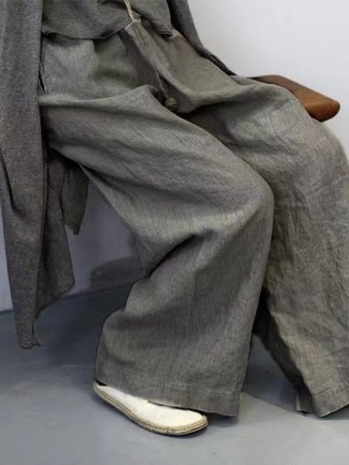 

Широкие брюки больших размеров, весна-лето, тонкие тканые брюки Haax с высокой талией, женские брюки больших размеров