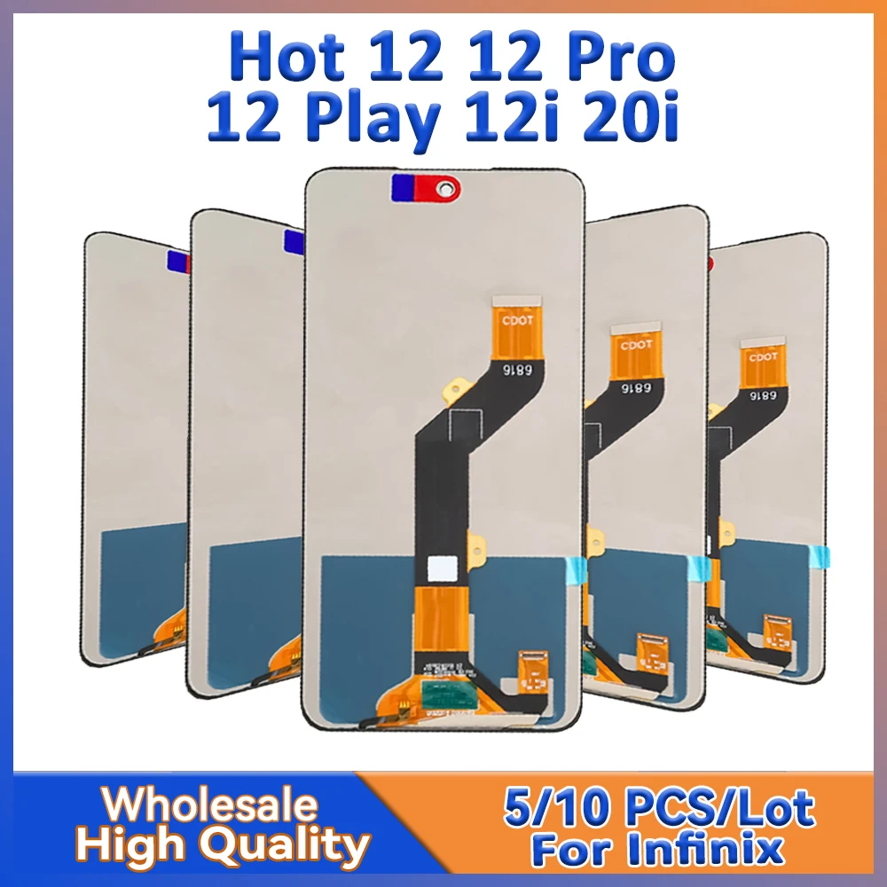 

5/10 шт./лот для Infinix Hot 12 12 Pro 12 Play 12i 20i Экран ЖК-дисплей с сенсорной сборкой X665 X6817 X668 X6816 X6816C
