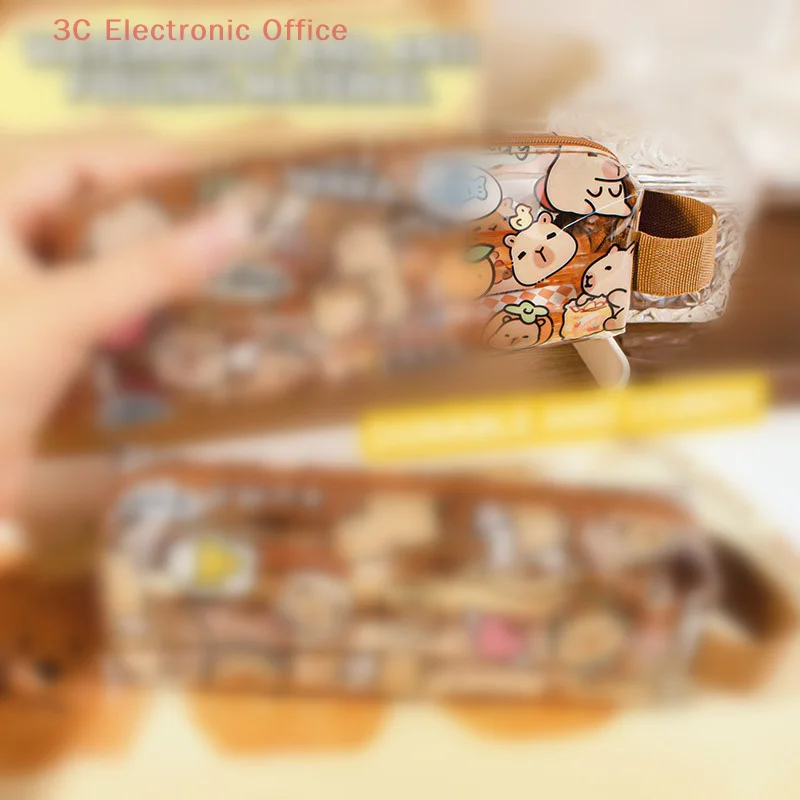 

Пенал с рисунком капибары, милый кавайный чехол для ручек на молнии для студентов, школьные канцелярские принадлежности, канцелярские принадлежности, подарки для детей