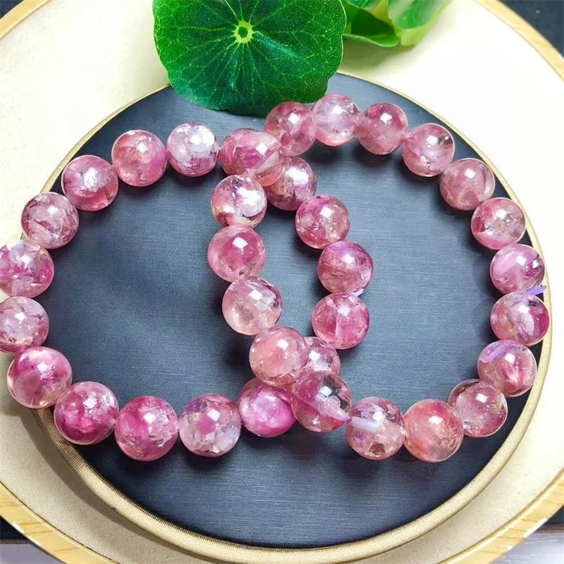 

Natural Pink Mica Quartz Bracelet Crystal Reiki Healing Gemstone Fashion Jewelry For Birthday Gift 1pcs 10/11MM