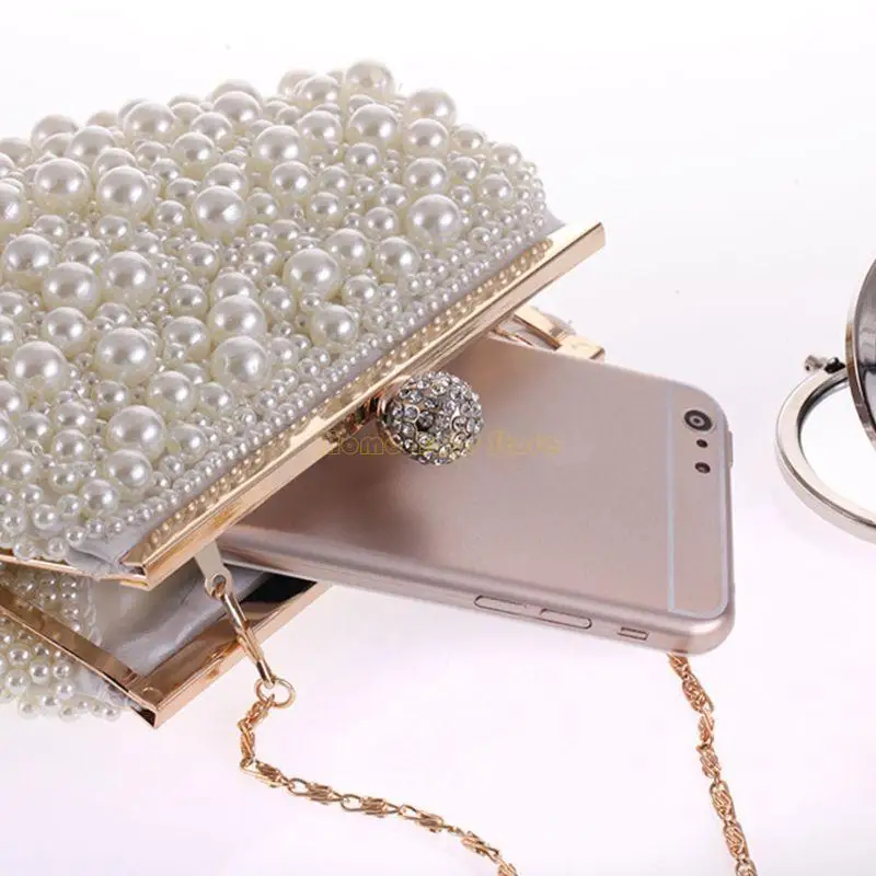 

X90D женский вечерний клатч с бусинами на плечо для свадебной вечеринки, выпускного вечера, свадьбы, женская сумка через плечо,