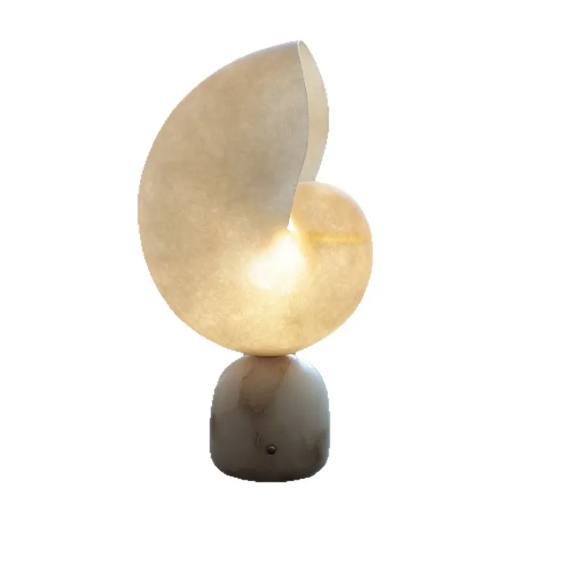 Modern simple stone table lamp, touch switch living room bedroom decorative lamp