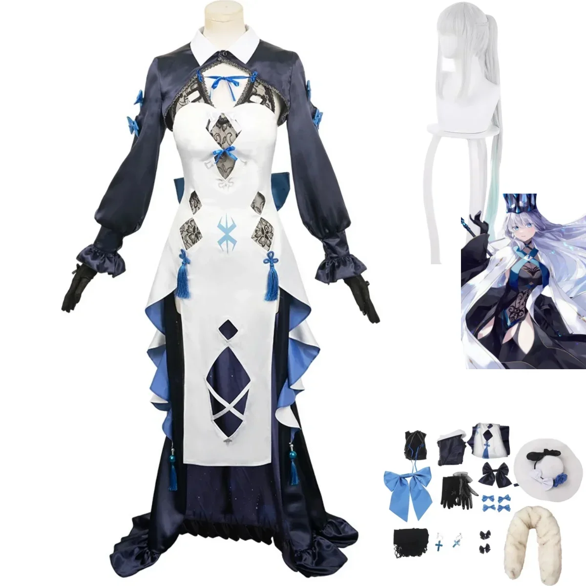 Game Fate/Grand Order Morgan Cosplay Costume Berserker 7th Anniversary Evening Dress Wig Woman Sexy Halloween Carnival Suit