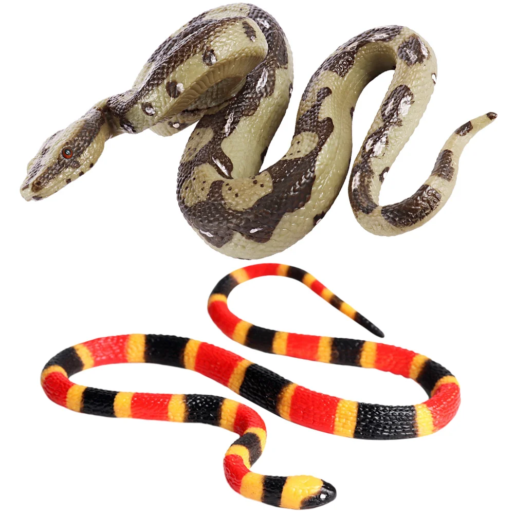 

2 Pcs Mini Toys Artificial Snake Fake Simulated Models Prank Small Kids Cognitive Props Child