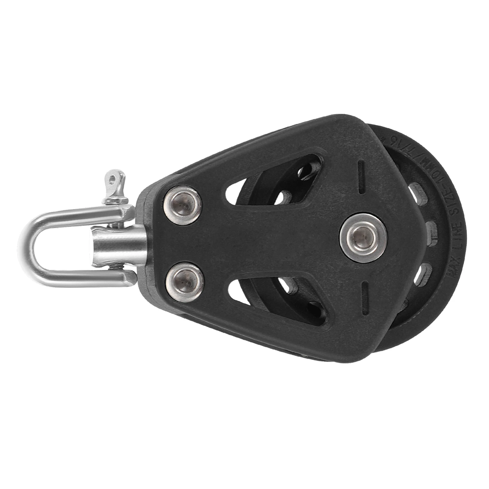 

Nylon Sailboat Pulley Block Single Swivel Wheel Crane Lifting Rope Pulley Marine Tool Sailboat Lift Tool Boat Accessory
