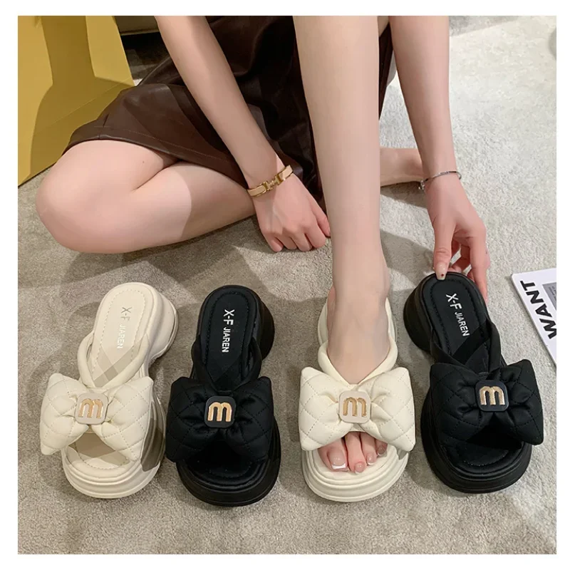 2024 summer New Fashion Women Shoes Slippers Comfortable Platform Shoe High Heels Leisure flower outdoor beach Slipper Women