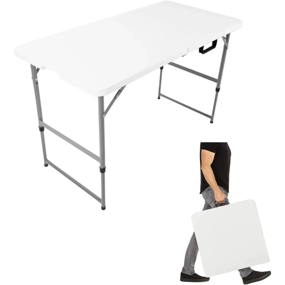 Folding Table, Indoor Outdoor Heavy Duty Table with Carrying Handle,Placstic Fold up Table for Picnic, Party, Cam