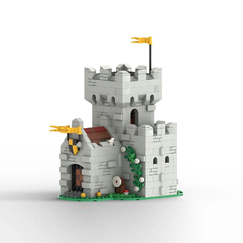 Modèle de château médiéval MOC pour enfants, tour de châteaux en briques de construction, garder la technologie modulaire, assembler des jouets imbibés, cadeaux de vacances