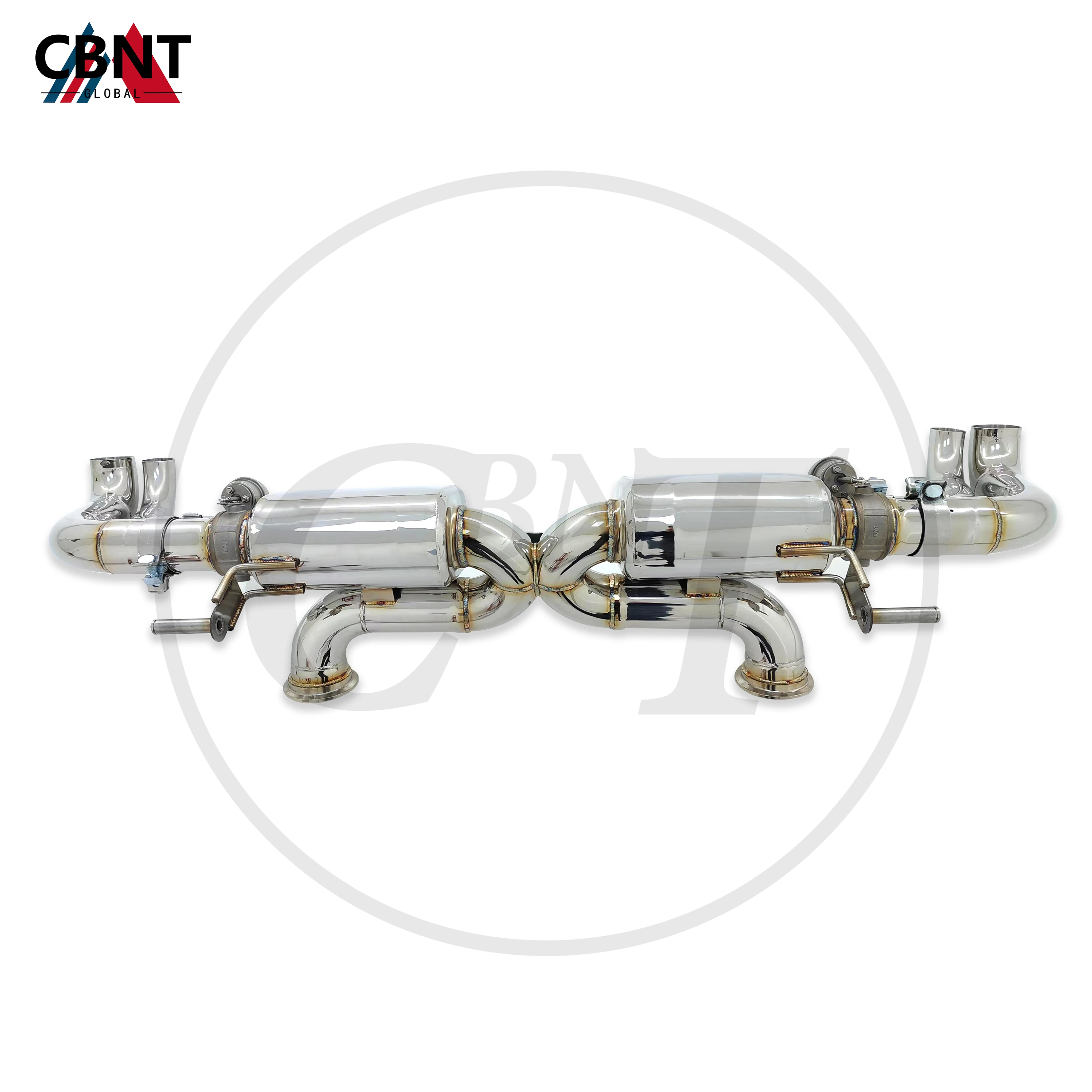 CBNT Exhaust-pipe with Valve Muffler for Audi R8 V10 5.2L V8 4.2L 2010-2018 SS304 Stainless Steel Quality Valved Axle-back Pipe