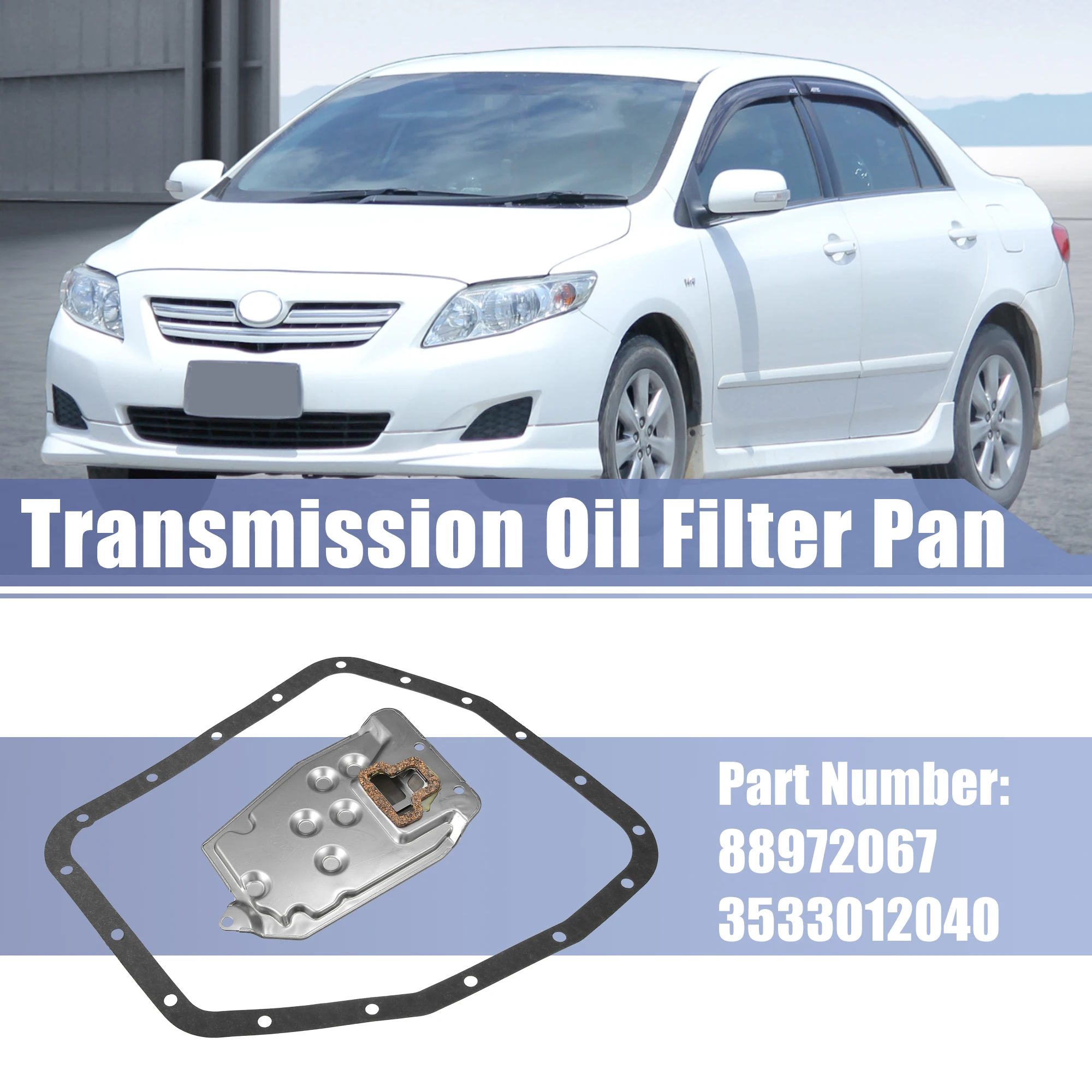 UXCELL 88972067 3533012040 변속기 필터 오일 팬 가스켓 키트, Toyota Corolla 2003-2008, Toyota Matrix A/T Base용