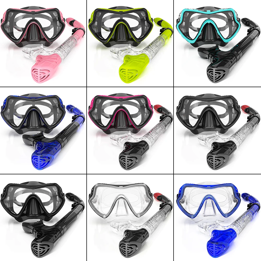 

Professional Snorkeling Diving Mask Adult Free-Diving Set Tempered Glass Anti-Fog Goggles With Nose Cover Diving Accessories