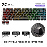 XVX Phantom Keycaps Topographic New Version Pattern keycaps Shine-Through OEM Profile IMD-Tech Skin Feeling Black Keycap Set