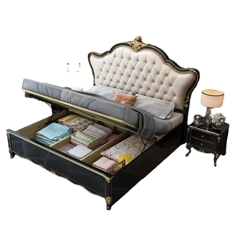 

French solid wood bed master bedroom luxury double