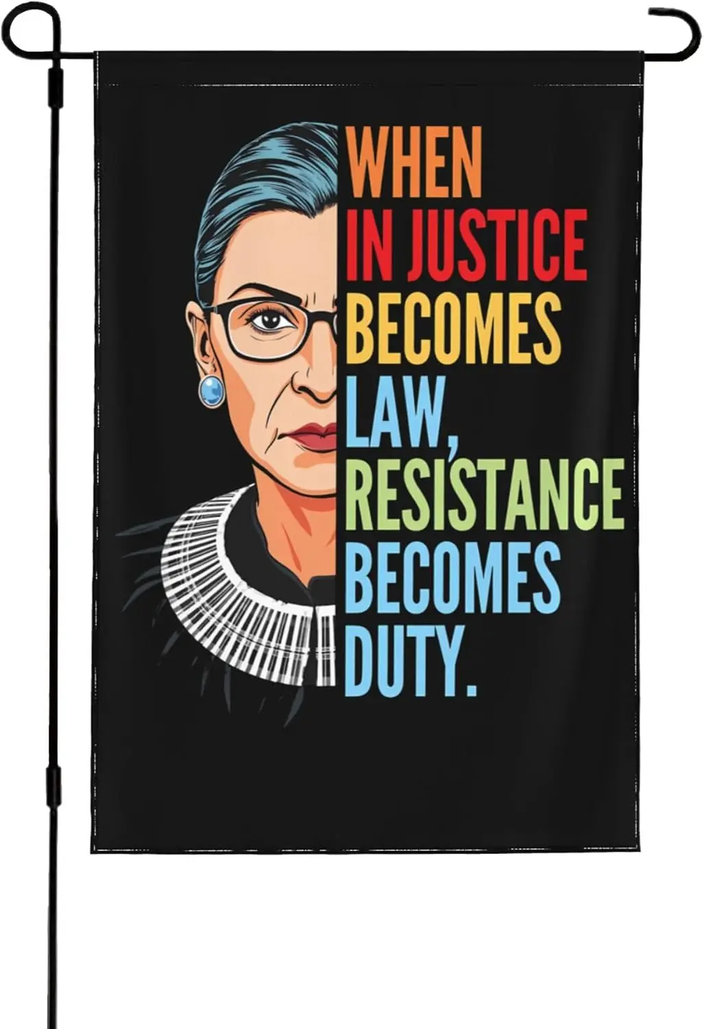 When Injustice Becomes Law Resistance Duty Flag Anti Fascist Garden Flags 12 5 x18 Double Sided Banner Yard Signs LLX PPM