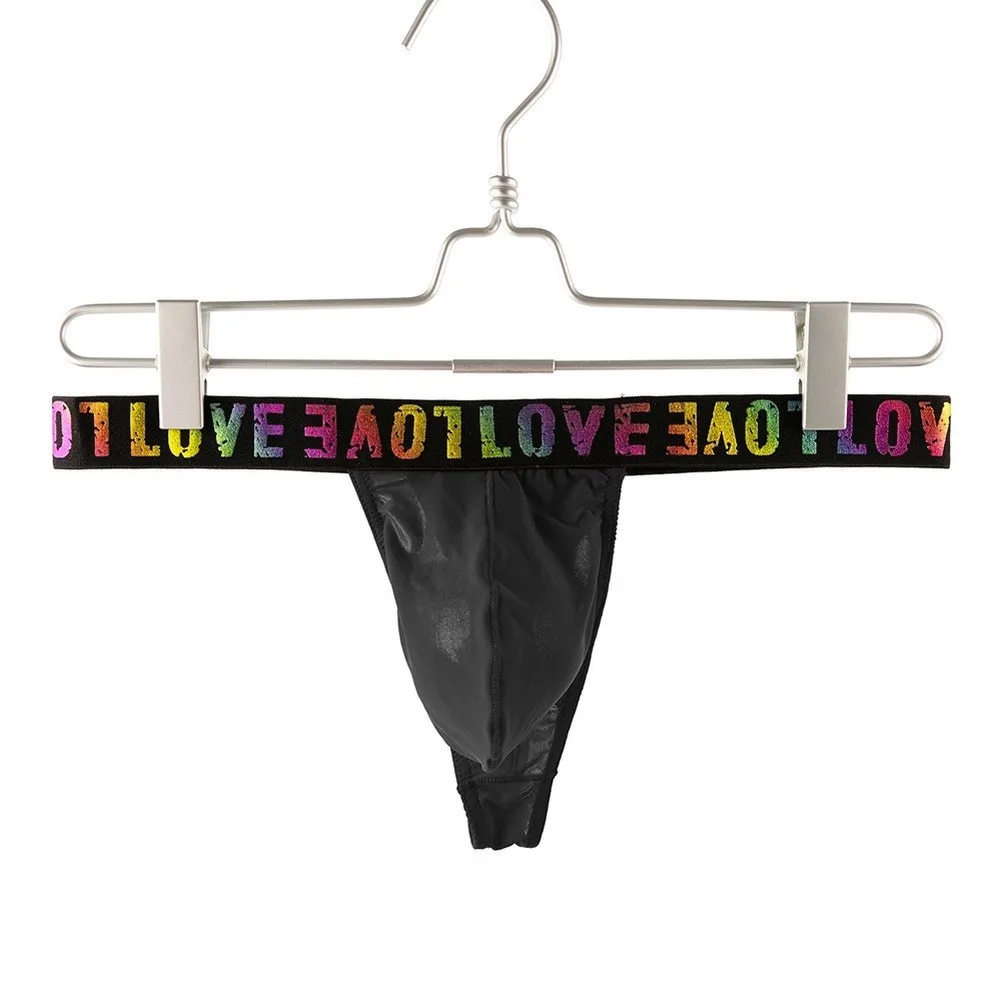 Men's Low Waist Bikini Style Thong Underwear Made of Ice Silk Fabric with Quick Dry Functionality and T-Back Support