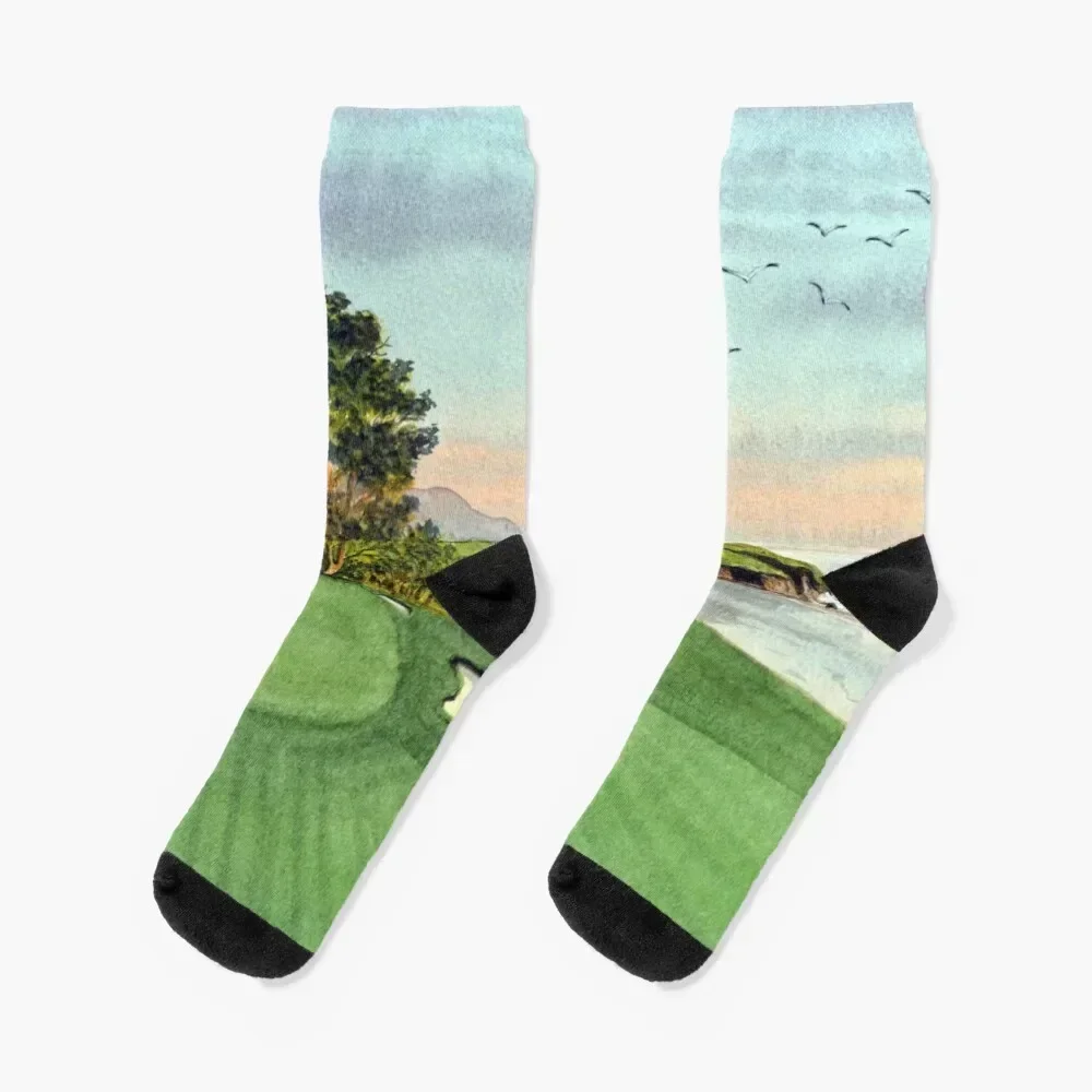 Pebble Beach Golf Course California 5th Hole Socks christmas gifts FASHION essential Socks Man Women's