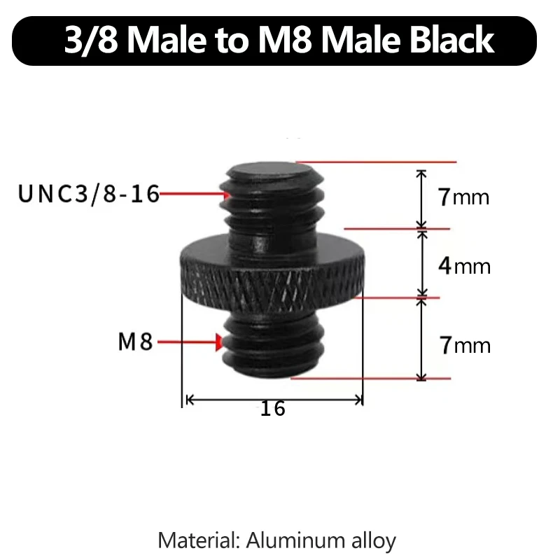 1/4 zu 3/8 M5 M6 M8 Gewindeadapter Stecker auf Buchse Stativschrauben-Adapter für GoPro Insta360 DJI OSMO Action-Kamera