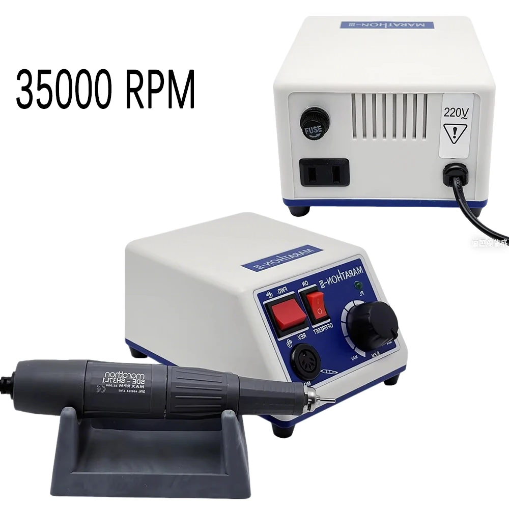 

Dental Lab Micromotor System 35000 RPM for Crown and Bridge Prosthetic Fabrication Compatible with Marathon III N3