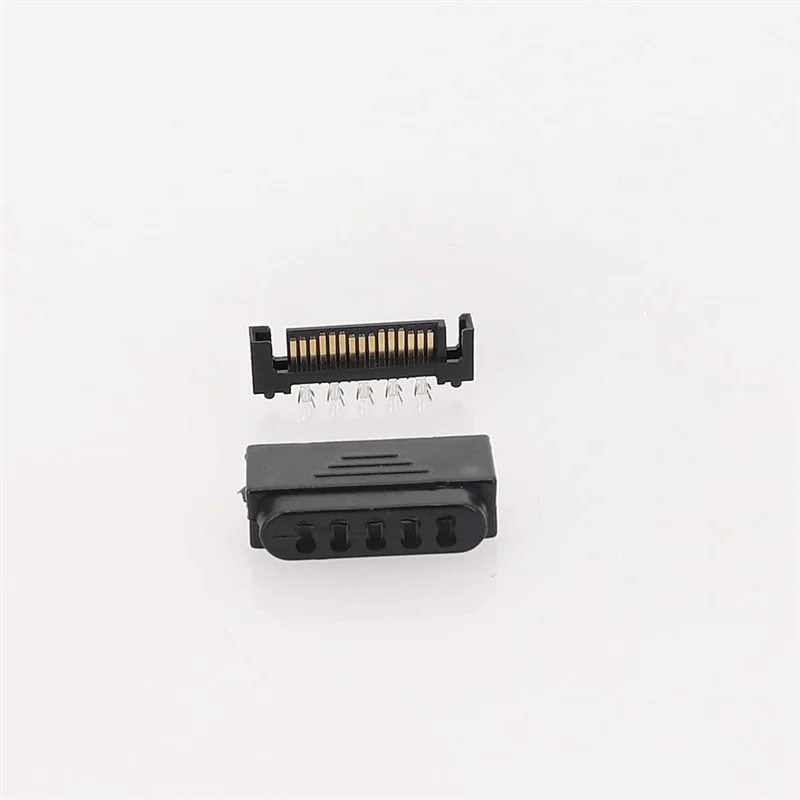 AB35-10Pair SATA Male Socket L29-Sata Plug 5 Holes SATA Male Socket Serial Port 15P Power Connector Shell Plug And Shell