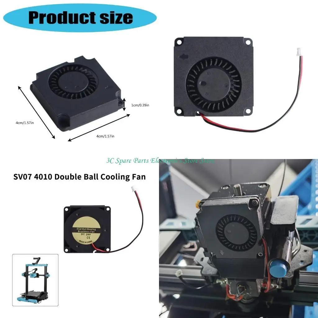 

SZ 4010 40 мм 40x40x10 мм 24 В охлаждающий вентилятор Принтер двойной подшипник охлаждающий вентилятор