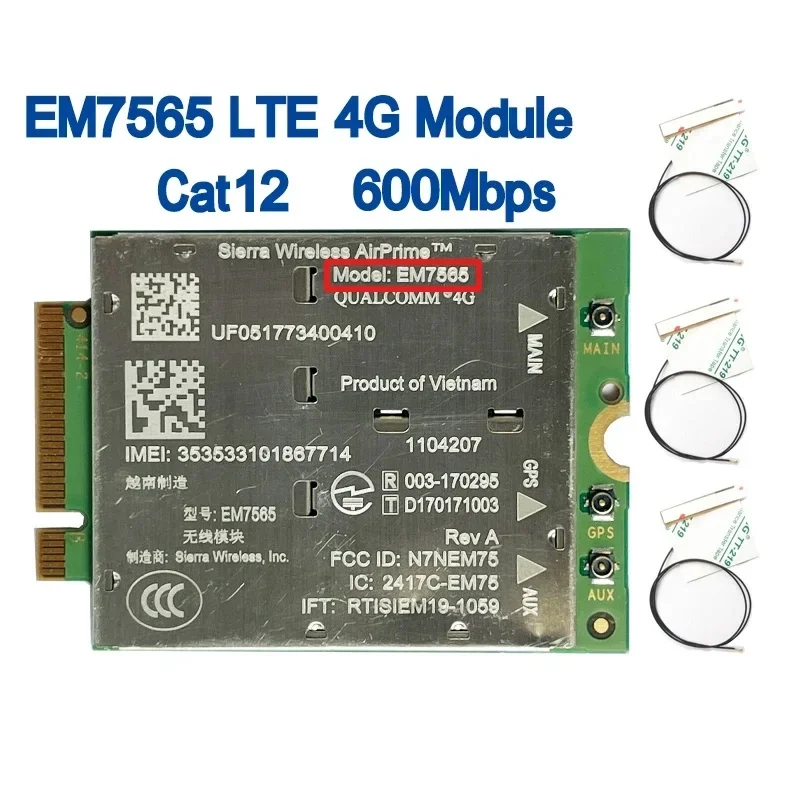 EM7565 4G LTE Module CAT-12 600Mbps NGFF Module SKU 1104207 Cat12 NGFF Module Cat12 For Laptop