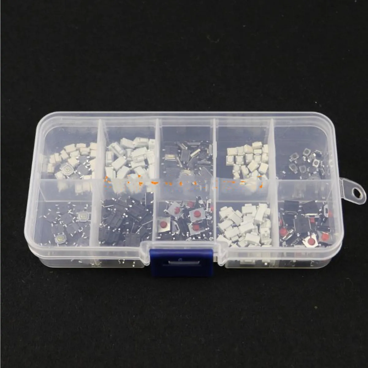 200 Pcs 10 Kinds Momentary Push Button Switch Mixed Kit Car Repair Remote Control Key Switch Package Patch Tact Switch