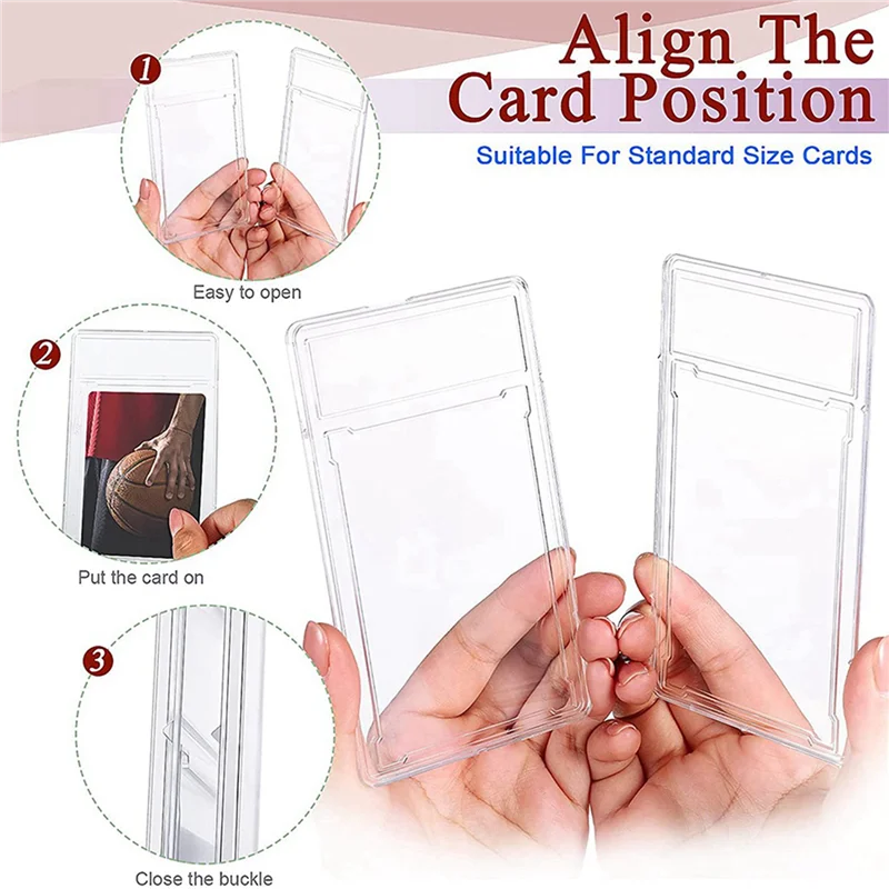 Trading Cards Protector Case Acrylic Clear Baseball Card Holders With Label Position Hard Card Sleeves (48 Pieces)
